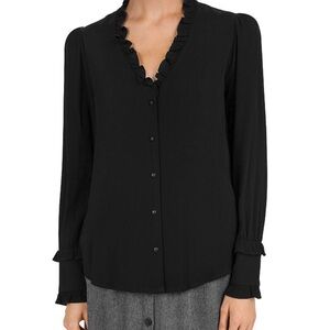 ba&sh Black Ruffled Blouse